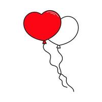 Balloons hearts. Red and white balloons. vector