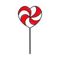 Lollipop heart doodle vector