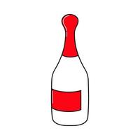 Champagne bottle doodle vector