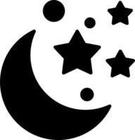 icono de vector de luna y estrellas