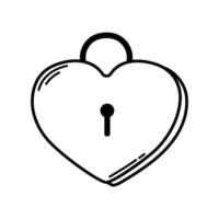 Heart shaped lock. vector