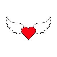 Heart with wings vector