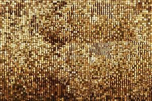 Golden rainbow background from small squares. Iridescent golden glass texture background. Multicolored icy shiny crystal texture. Abstract iridescent texture. photo