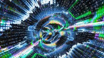 túnel futurístico de vórtice de fluxo de dados e fluxo de vídeo - loop video