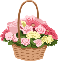 Flower basket png graphic design