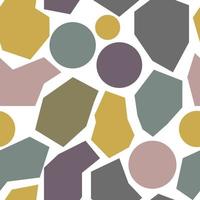 Geometric seamless pattern with polygonal shapes, circles. Geo background. vector