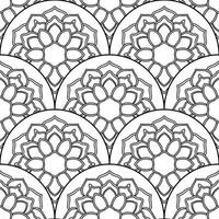 Abstract mandala fish scale seamless pattern. Ornamental tile, mosaic background. Floral patchwork infinity card. Arabic, Indian, ottoman motifs. vector