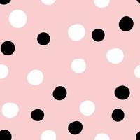 Spotted geometric seamless pattern on pink. Abstract geometrical seamless with Polka dot texture, randomly dots, circles, bubbles, stain, spot. background. vector