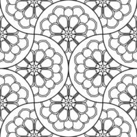 Abstract mandala fish scale seamless pattern. Ornamental tile, mosaic background. Floral patchwork infinity card. Arabic, Indian, ottoman motifs. vector