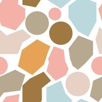 Geometric seamless pattern with polygonal shapes, circles. Geo background. vector