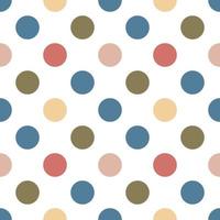 Round seamless pattern. Seamless retro circle pattern. Dotted round seamless background, pattern, ornament for wrapping paper, fabric, textile, website, wallpaper. vector