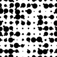 Black and white seamless pattern with halftone dots. Dotted texture. Abstract geometrical pattern of round shape. Screen print. vector