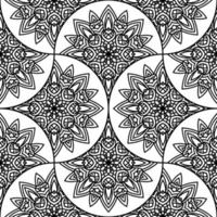 Abstract mandala fish scale seamless pattern. Ornamental tile, mosaic background. Floral patchwork infinity card. Arabic, Indian, ottoman motifs. vector