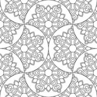 Abstract mandala fish scale seamless pattern. Ornamental tile, mosaic background. Floral patchwork infinity card. Arabic, Indian, ottoman motifs. vector