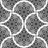 Abstract mandala fish scale seamless pattern. Ornamental tile, mosaic background. Floral patchwork infinity card. Arabic, Indian, ottoman motifs. vector