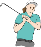 golf spelare png grafisk ClipArt design