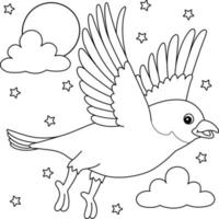 Bluebird Animal Coloring Page for Kids vector