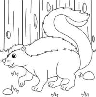 Skunk Animal Coloring Page for Kids vector