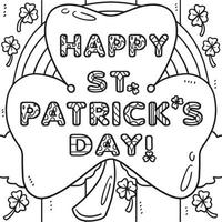 Happy Saint Patricks Day Coloring Page for Kids vector