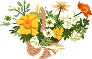 Flower basket png graphic design