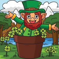 Saint Patricks Day Leprechaun Colored Cartoon vector