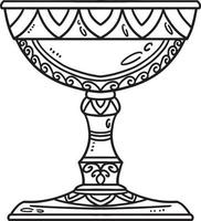 Christian Chalice Of Wine Isolated Coloring Page vector