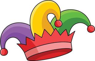 Mardi Gras Jester Hat Cartoon Colored Clipart vector