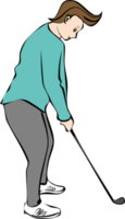 golf spelare png grafisk ClipArt design