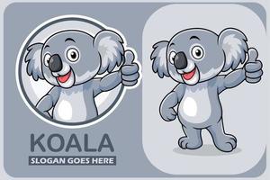 Cute koala cartoon template design vector