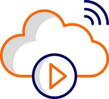 Cloud Vedio Playing Vector Icon