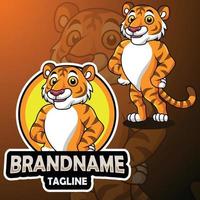 Cartoon tiger mascot design posing vector