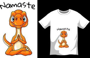 Yoga dinosaur tshirt design template vector