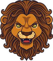 Angry lion head mascot vector