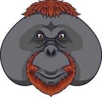 Cartoon orangutan head mascot vector