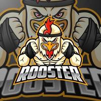 Angry Rooster mascot logo design vector