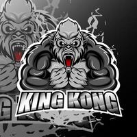 Rey kong deporte logo mascota diseño vector