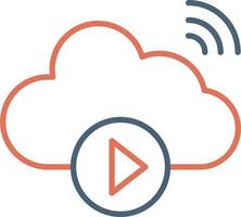 Cloud Vedio Playing Vector Icon