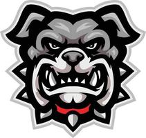 Cartoon bulldog head on white background vector