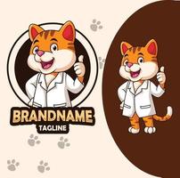 Cute orange cat cartoon design template vector