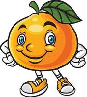 Cute orange cartoon mascot character vector