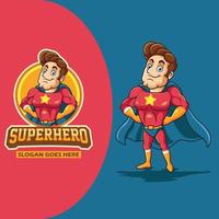 Cute superhero cartoon design template