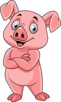 Cartoon happy pig posing vector