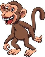 Cartoon funny little monkey vector