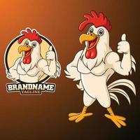 Cartoon rooster giving thumb up vector