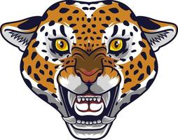 Angry leopard head mascot vector