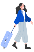 woman with traveling case png