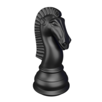 3d le rendu noir Chevalier isolé sur transparent Contexte. objet coupure chemin sur png fichier