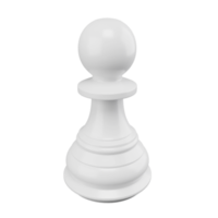 3D rendering white pawn isolated on transparent background. object clipping path on PNG file