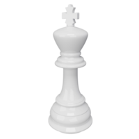 3D rendering white king isolated on transparent background.object clipping path on PNG file