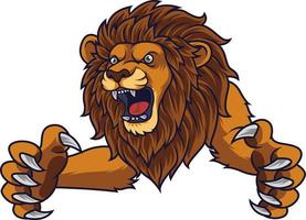 Angry leaping lion vector